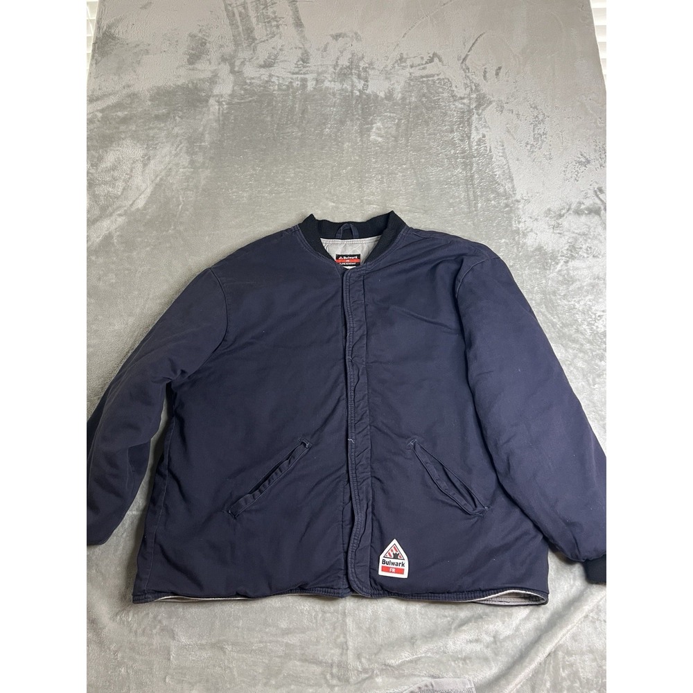 Bulwark Mens Jacket XXL Navy Flame Resistant Insulated Work Regular
